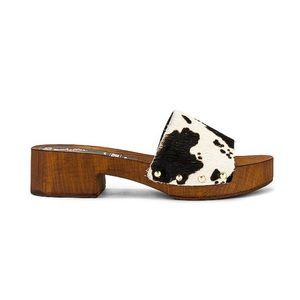 Good Spirits Sandal in Black & White Cow